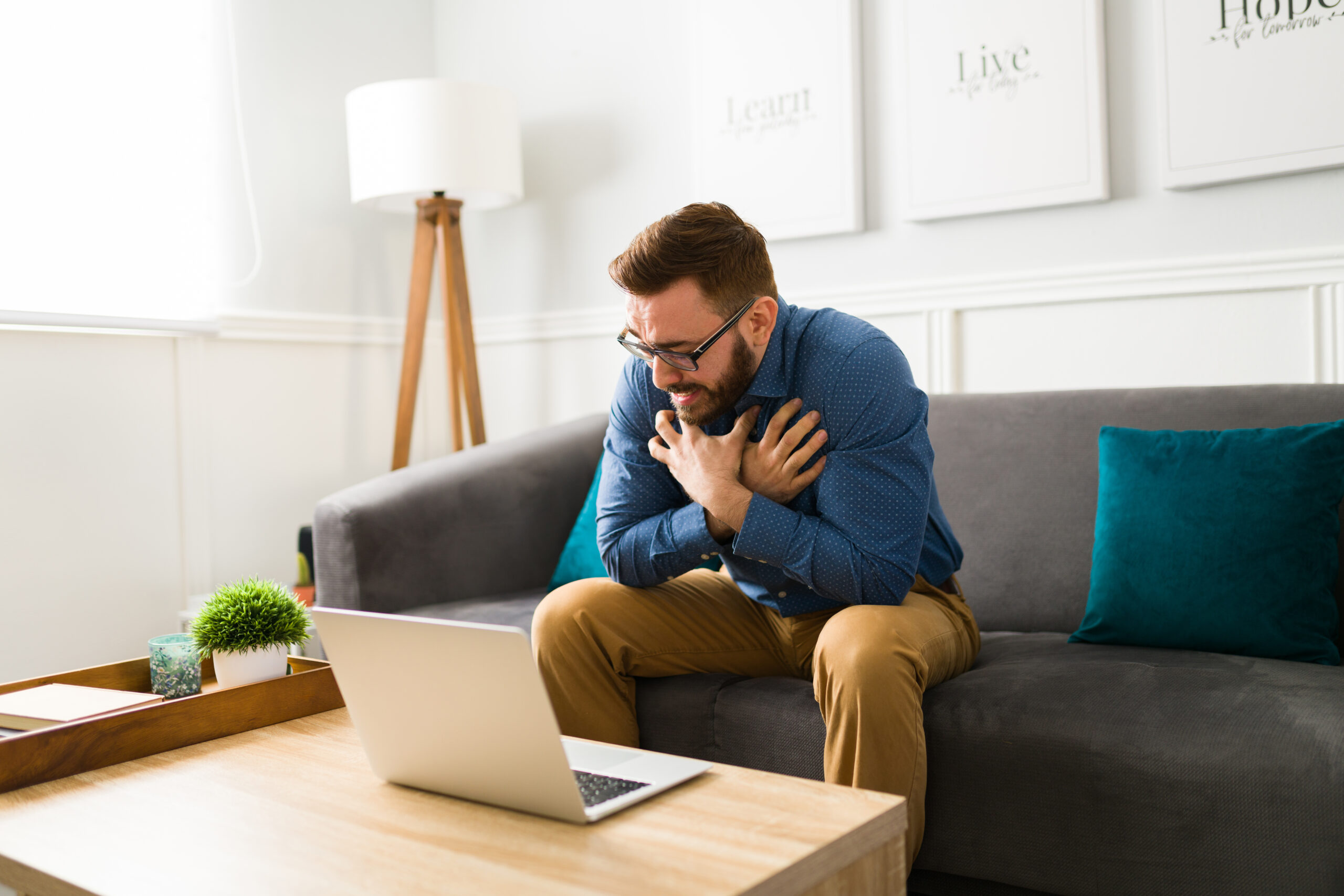 Male patient in virtual therapy